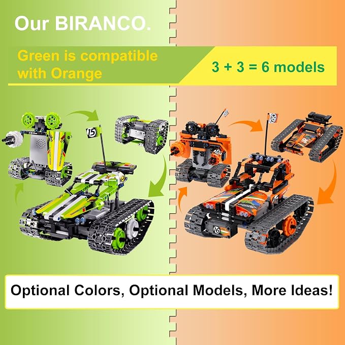 BIRANCO. Remote Control Tracked 3in1 Stunt Racer Building Kit - Image 2