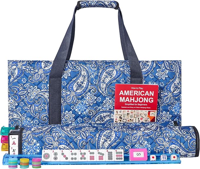 American Mahjong Game Set, 166 Quality White Tiles, 4 All-in-One Color by GUSTARIA
