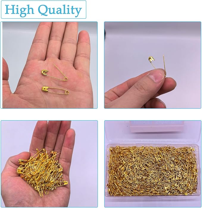 1000PCS Safety Pins, 1.1 inch Small Safety Pins, Rust-Resistant Nickel Plated - Image 3