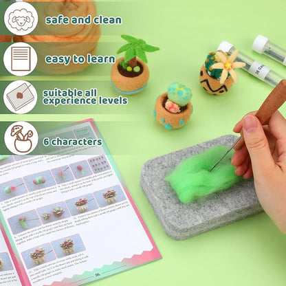 Yizzvb Needle Felting Kit, Felting Kit, Needle Felting Tools Including Wool - Image 3