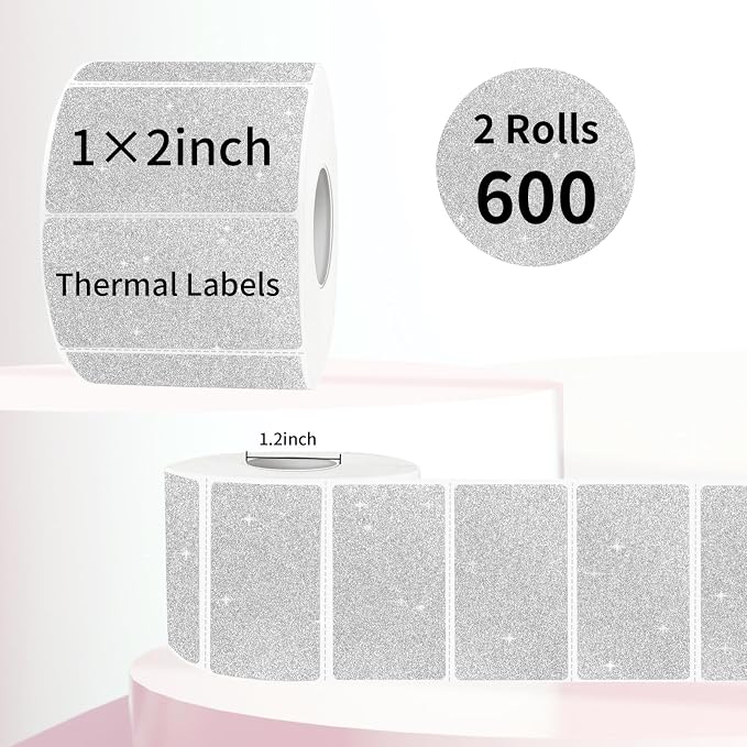 2x1 Inch Holographic Thermal Labels, Waterproof Self-Adhesive Shipping Barcode - Image 2