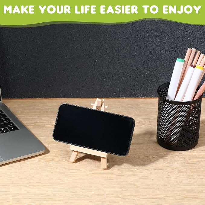 100 Pcs Mini Wood Display Easel Stands 5 Inch Small Wooden Canvas Easels - Image 5