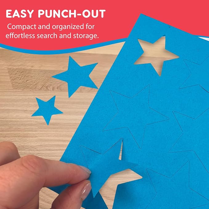 Basic Shapes 2: Hearts, Rectangles, 696 Pieces US Made Card Stock Punch Out - Image 7