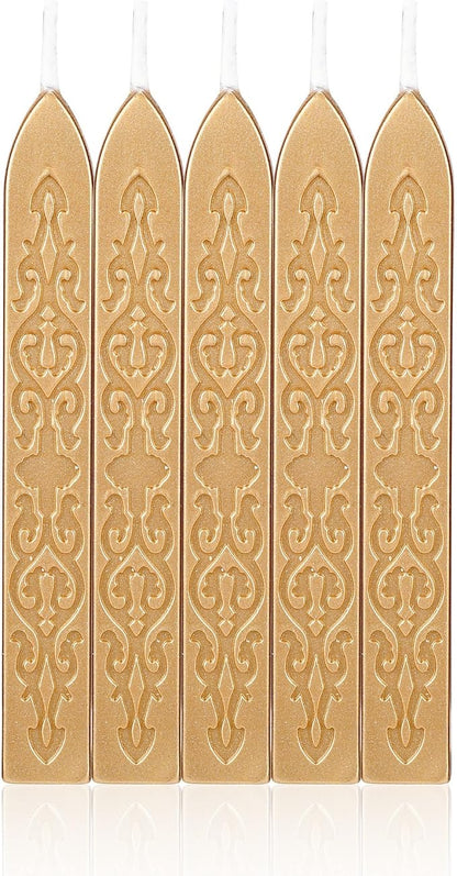 Yoption 5 Pcs Metallic Light Gold Sealing Wax Sticks - Image 2