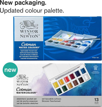 Winsor & Newton Cotman Watercolor Paint Set, Sketchers' Pocket Set, 12 Half Pan - Image 2