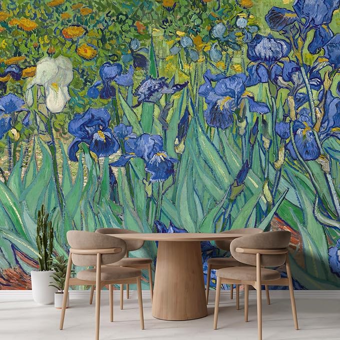 wall26 Wall Sticker/Wall Mural Irises by Vincent Van Gogh Dutch Impressionism - Image 3