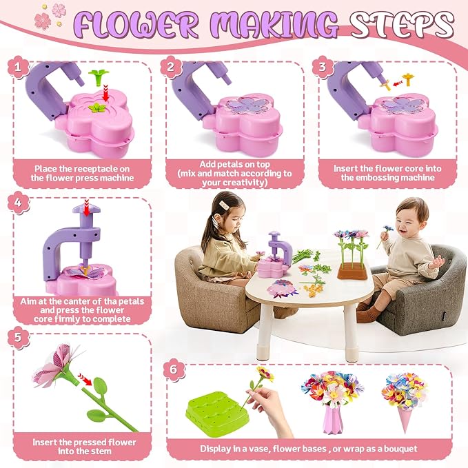 Fabric Flower Bouquets Toys – Mess-Free Flower Crafts - Image 4