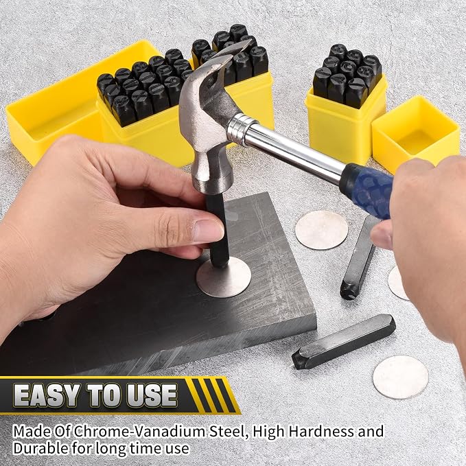 WorkBless 36PCS Metal Stamping Kit, 5/16" Steel Number and Letter Punch Set - Image 5