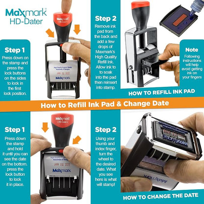 MaxMark Heavy Duty Self Inking Date Stamp - Image 6