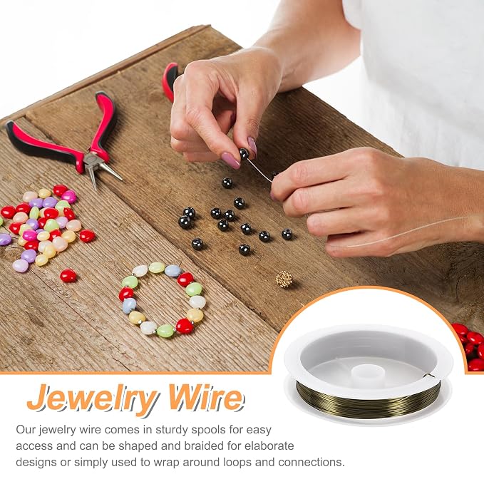 HARFINGTON 30ft Jewelry Wire, 26 Gauge Brass Craft Soft Metal Tarnish Resistant - Image 4