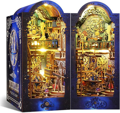 DIY Book Nook Kit Dollhouse Magic Booknook Bookshelf Insert Decor 3D Wooden by Spobot