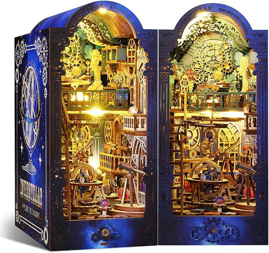 DIY Book Nook Kit Dollhouse Magic Booknook Bookshelf Insert Decor 3D Wooden by Spobot