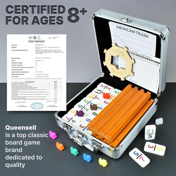 Queensell Mexican Train Dominoes Set - Image 5
