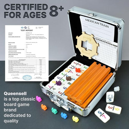 Queensell Mexican Train Dominoes Set - Image 5