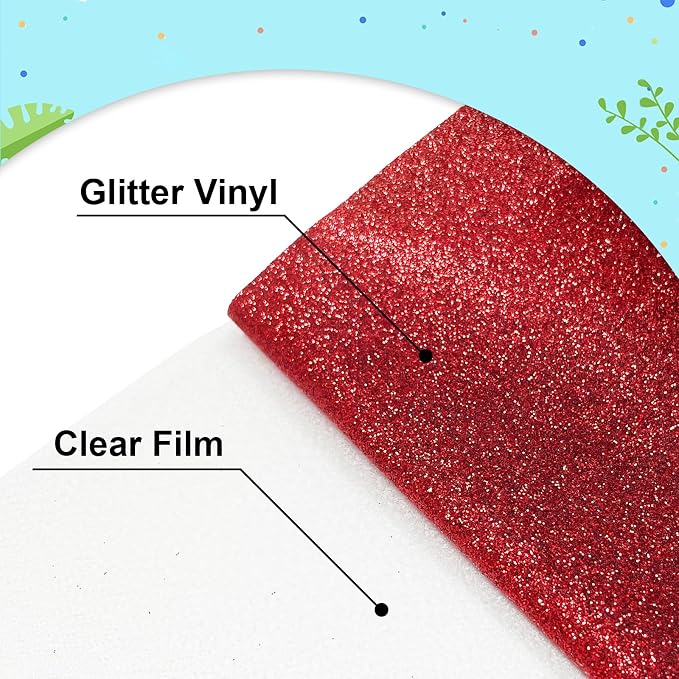 Red Glitter Heat Transfer Vinyl 12Inch*6FT Glitter Iron on Vinyl - Image 3