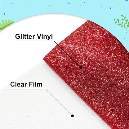 Red Glitter Heat Transfer Vinyl 12Inch*6FT Glitter Iron on Vinyl - Image 3