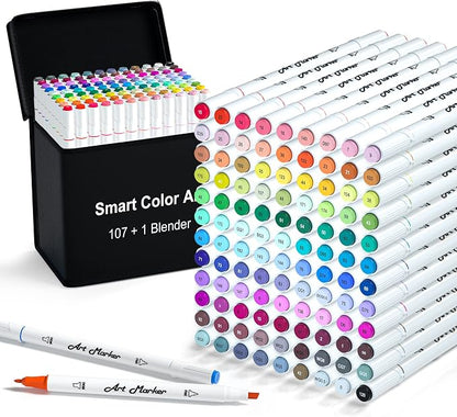 Smart Color Art 108 Pack Art Markers, 107 Alcohol Based Marker Pens and 1 by Unknown