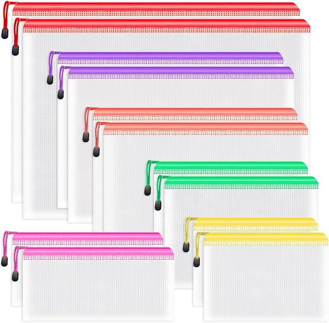 Umriox Zipper Bags, 6 Assorted Size, Project Bags by UMRIOX