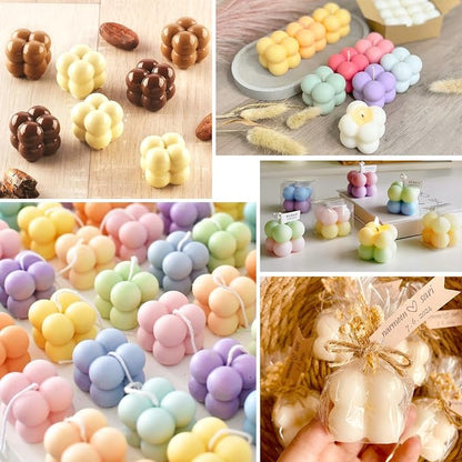JDH 3D Bubble Candle Silicone Molds 15 Cavity Cube Silicone Candle Molds Soap - Image 5