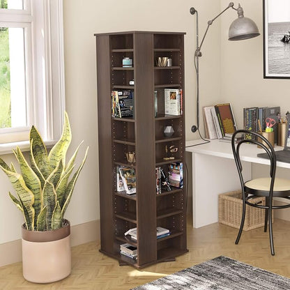 Prepac 4 Revolving Display Cabinet Media Storage, Large Four-Sided Spinning - Image 5
