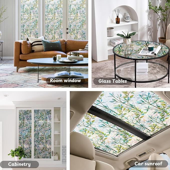 NINETREX Window Privacy Film Stained Glass Window Film 3D Decorative Cling - Image 5