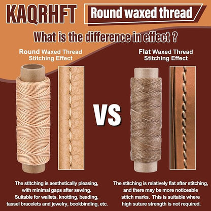 0.8 mm Leather Sewing Thread, 16 Colors 32 Yards Waxed Thread, Round Waxed - Image 4