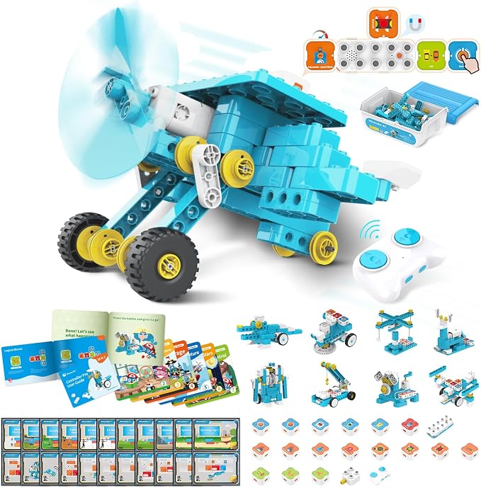 WhalesBot A7 36-in-1 Kids Coding & RC Robot Kit, 160+ Piece Educational by WhalesBot