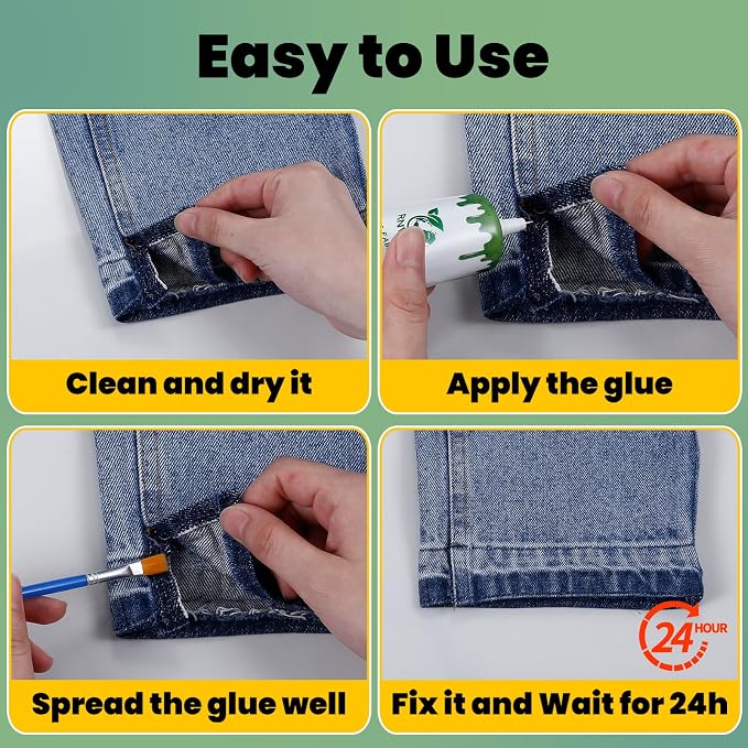 Fabric Glue Permanent, 60ml Super-Strong Clear Washable Fabric Adhesive - Image 6