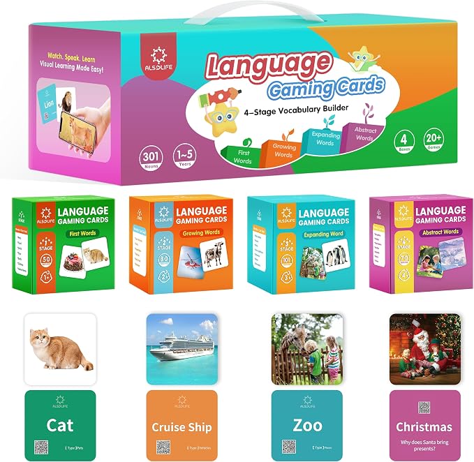 301 Noun Flash Cards for Toddlers, 4-Level Vocabulary Builder Real Life Picture by ALSOLIFE
