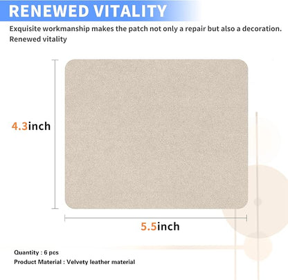 Azobur Sofa Repair Patch, 6 Piece Microfiber Patches, Self Adhesive Fabric - Image 2