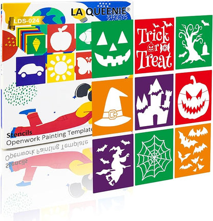 24 Pieces for Kids, Large Drawing Chalk, 8 Inches Washable Shape Template Kit - Image 6