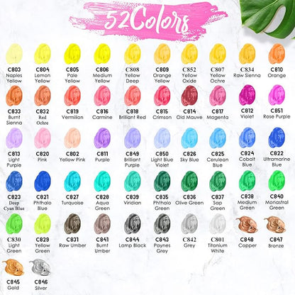 Caliart Acrylic Paint Set, 52 Colors - Image 2