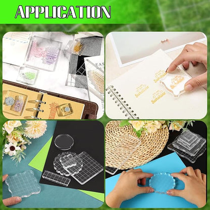 3Pcs Clear Stamp Blocks Set, Square Acrylic Blocks - Image 5