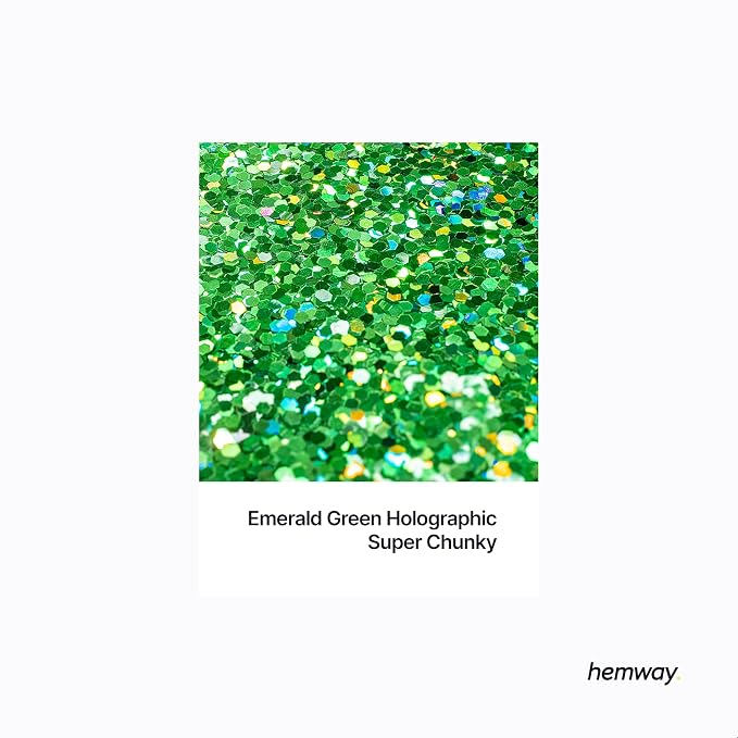 Hemway Glitter for Resin 100g Emerald Green Holographic Metallic Crystals for - Image 2