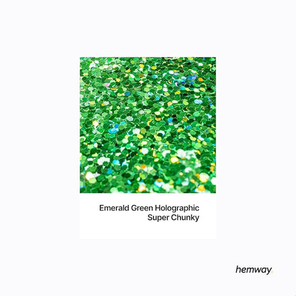 Hemway Glitter for Resin 100g Emerald Green Holographic Metallic Crystals for - Image 2
