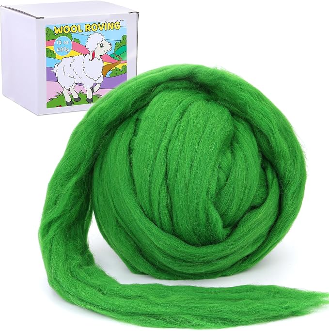 QMNNMA Wool Roving, Soft Chunky Yarn by Qmnnma