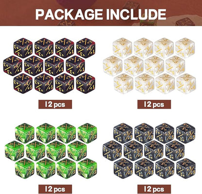 Sumind 48 Pcs Magic Life Counter Dice -1/+1 Counters Commander Buff Tokens 6 - Image 2