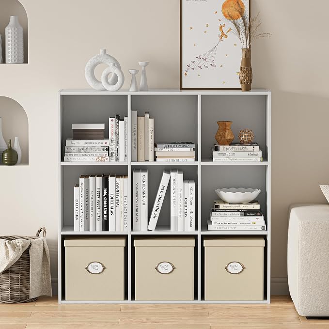 Wooden Storage Organizer with Closed Back Panel, 11in Cube Shelf Opening - Image 2