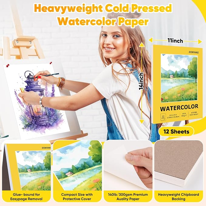 2-Pack 11"x14" Watercolor Paper Pad, Bulk School Teacher Supplies - Image 2