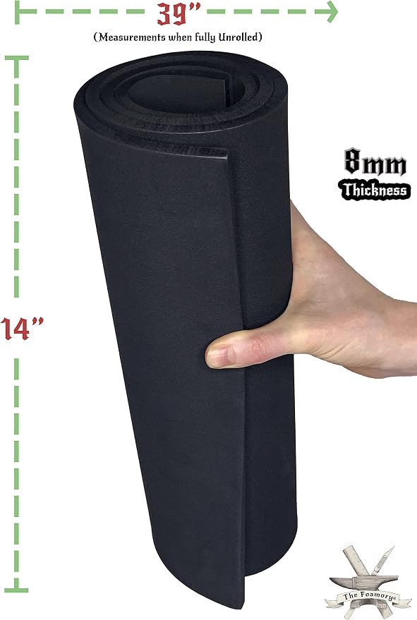 Shape Retention EVA Cosplay Foam 8mm 14x39 inch Black or White High Density EVA - Image 4