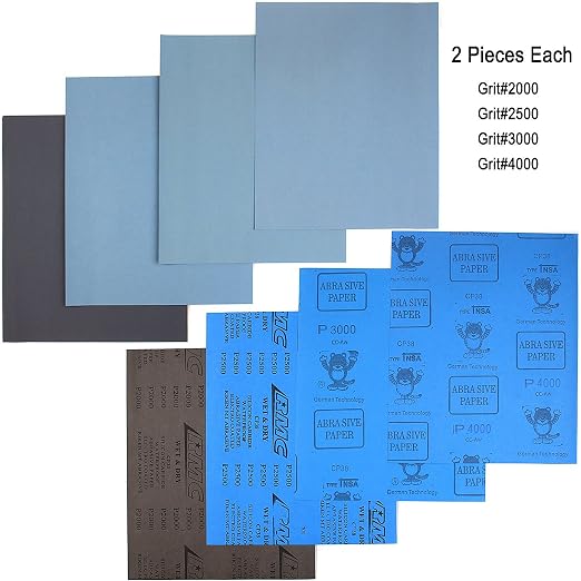 9x11 inch 16 Sheets Sandpaper, Wet or Dry 2000-10000 Grit 8 Assortment Sand - Image 4