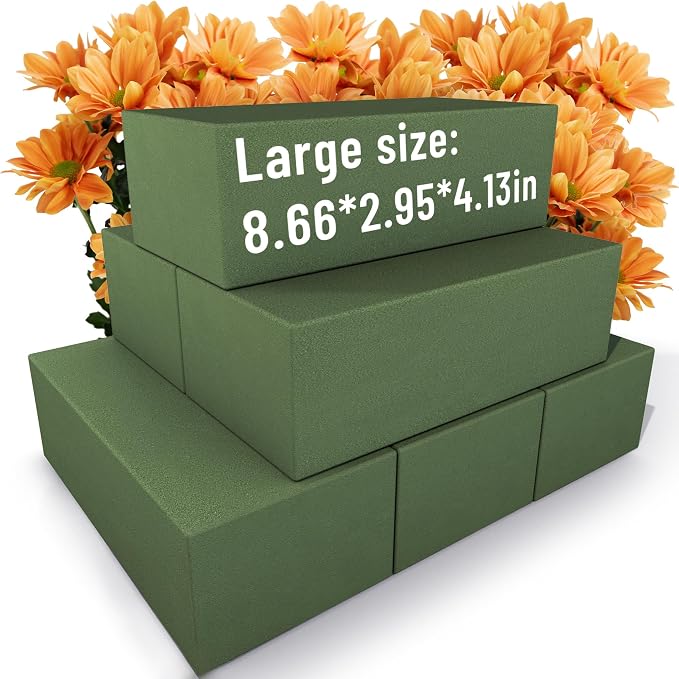 Floral Foam Blocks Large 9 Inch, Wet Floral Foam Bricks, Pack 6 of Floral Foam by MaxShape