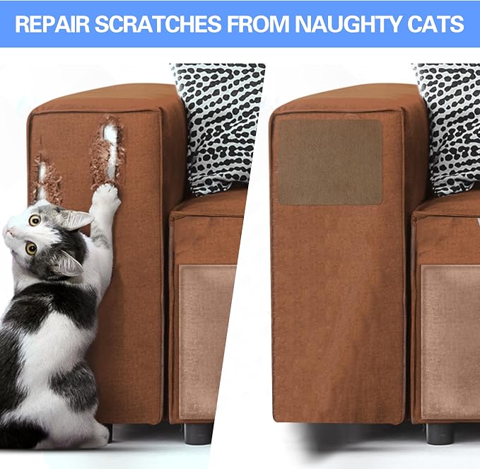 Azobur Sofa Repair Patch, 6 Piece Microfiber Patches, Self Adhesive Fabric - Image 7