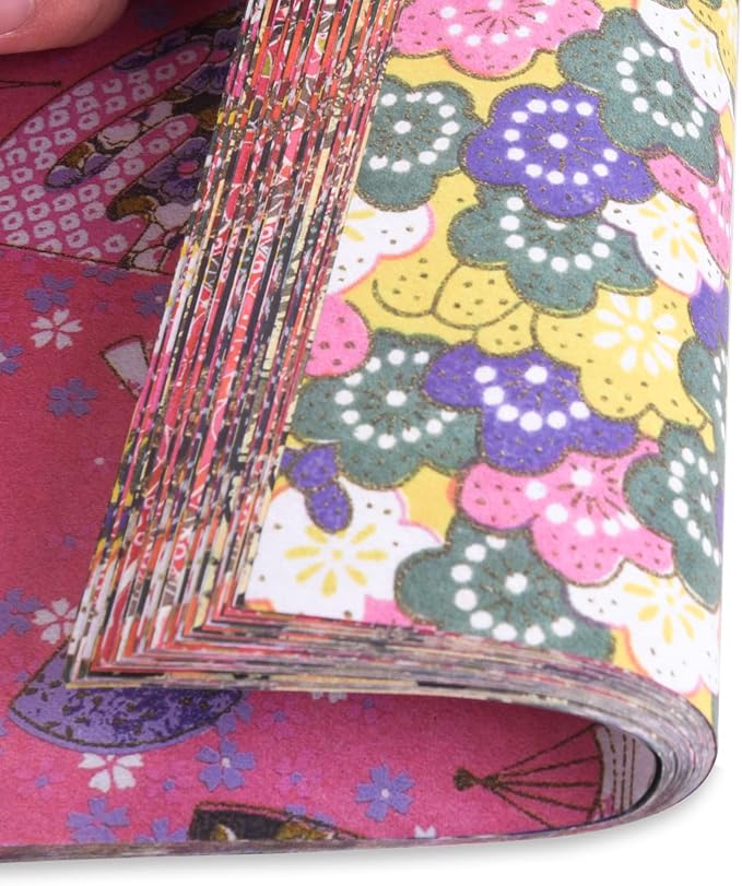Origami Paper Kit 50 Sheets 6 Inch Square Double Sided Color 10 Vivid Sakura - Image 5
