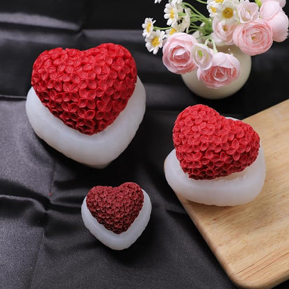 3 Pack Rose Heart & Peony 3D Flower Molds by ESEENSSiliconeMolds