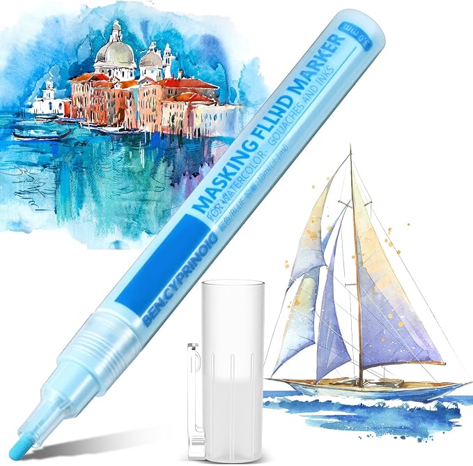 2 Pcs Masking Fluid Pen for Watercolor Painting, Capacity - Image 6