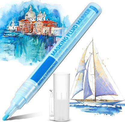2 Pcs Masking Fluid Pen for Watercolor Painting, Capacity - Image 6