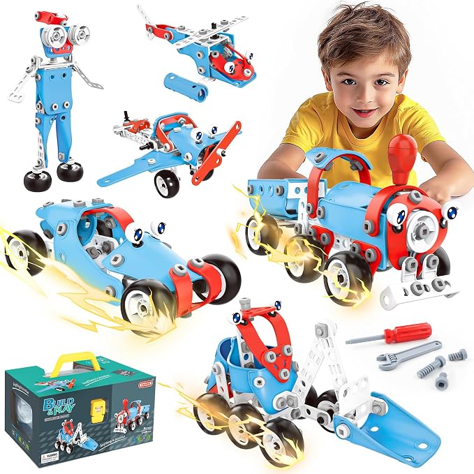 SMILESSKIDDO STEM Kits, 6-in-1 Kids Building Blocks Set by SMILESSKIDDO
