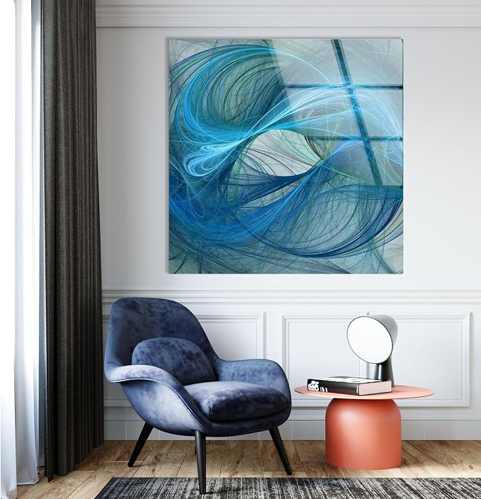 My Photostation.com 35.5Wx30H'' Blue Energy Abstract Wall Art – Fluid Motion - Image 7