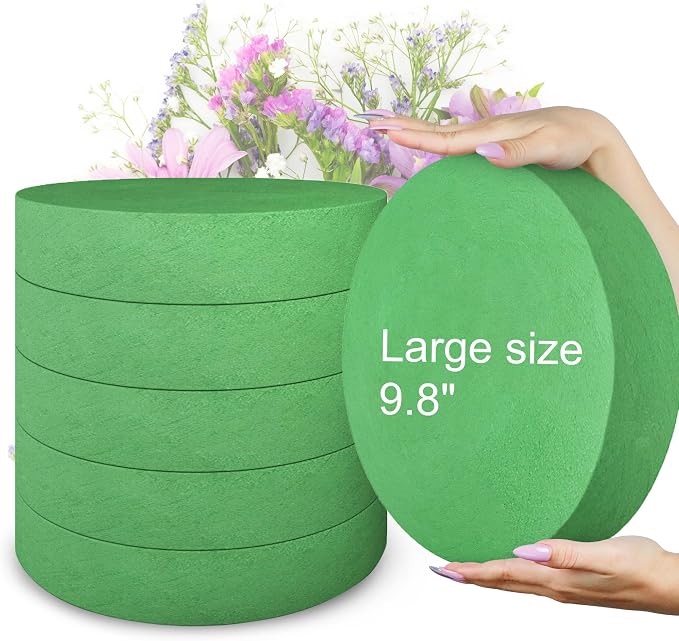 Max Shape 6 Pcs Floral Foam Round Blocks, Large Wet and Dry Green Foam by MaxShape